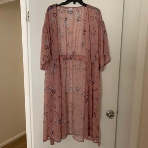 Pink floral kimono